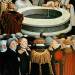 Reformation Altarpiece, left panel, Philipp Melanchthon performs a baptism assisted by Martin Luther